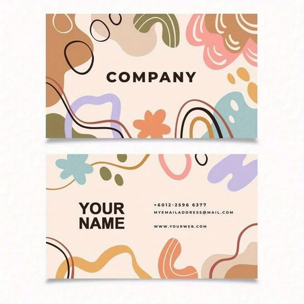 Pink Floral Business Cards Personalized Photo Logo QR Code Contact Cards for Boutique Small Business Single Double Sided Printin