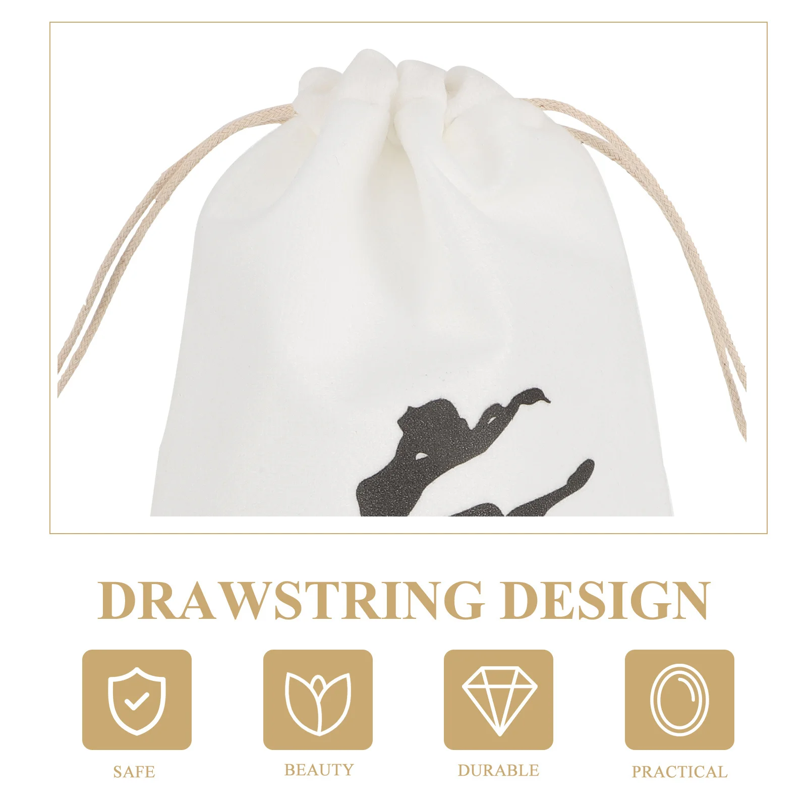 

4Pcs Dance Shoe Pouches High-Class Material Ballet Drawstring Bag Portable Anti-Scratch Shoe Carrier for Practice Recital