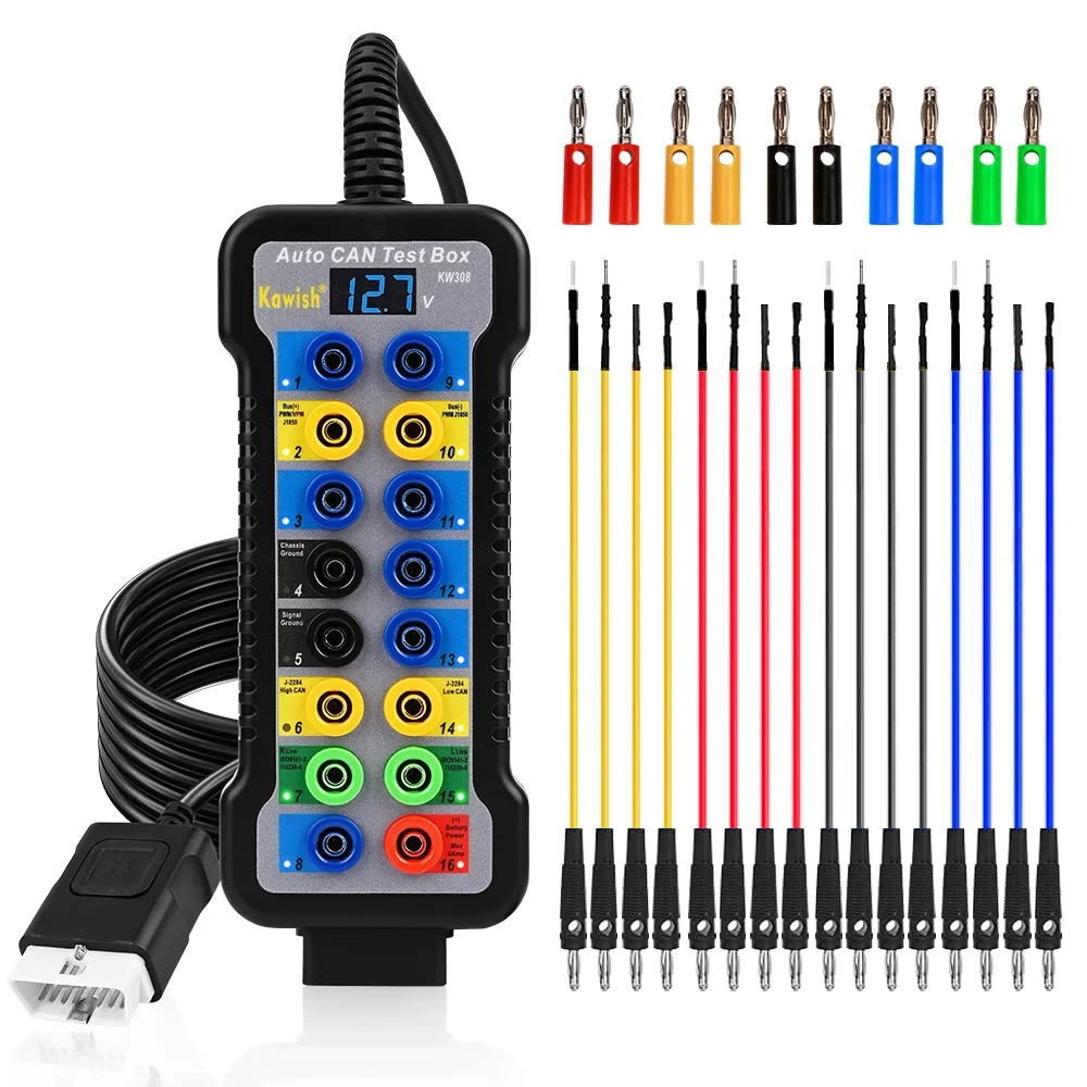 

2026 OBDII Автомобильный разрывной блок Obd Breakout Box Автомобильный детектор протокола с выходом Автомобильный монитор интерфейса Obd2 для автомобиля