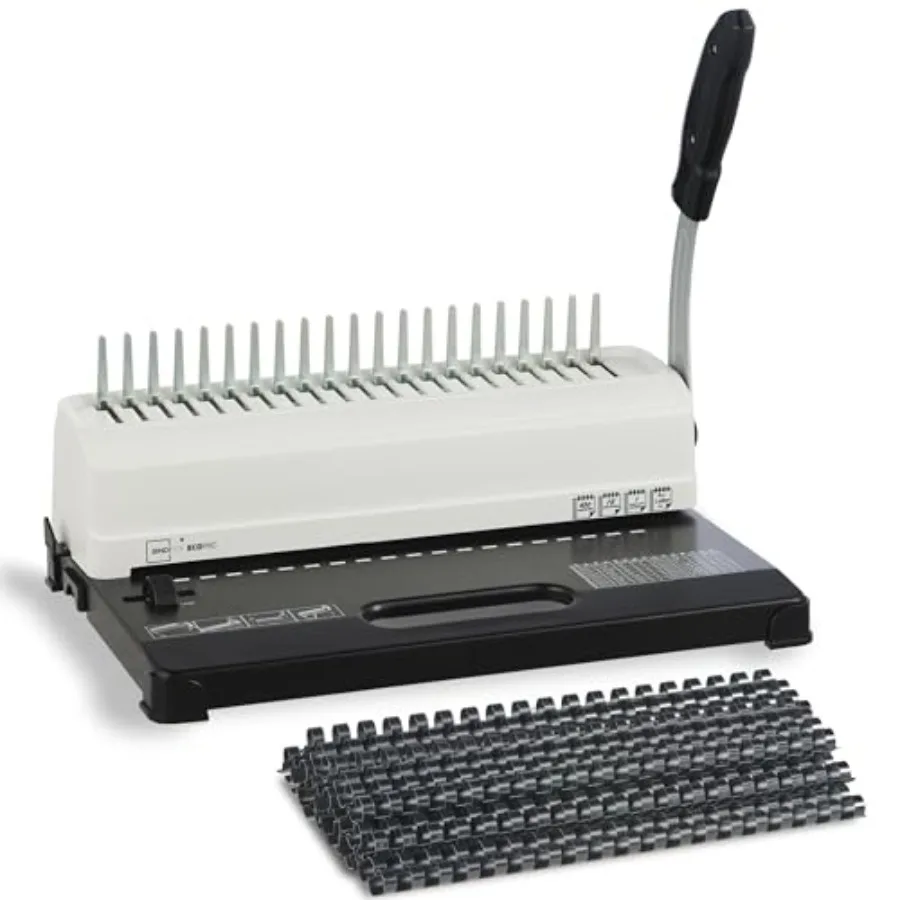 

Binding Machine 19-Hole 450 Sheets Comb Binder Machines with 100 PCS 1/2" Comb Spines for Letter Size A5 or Smaller Sizes