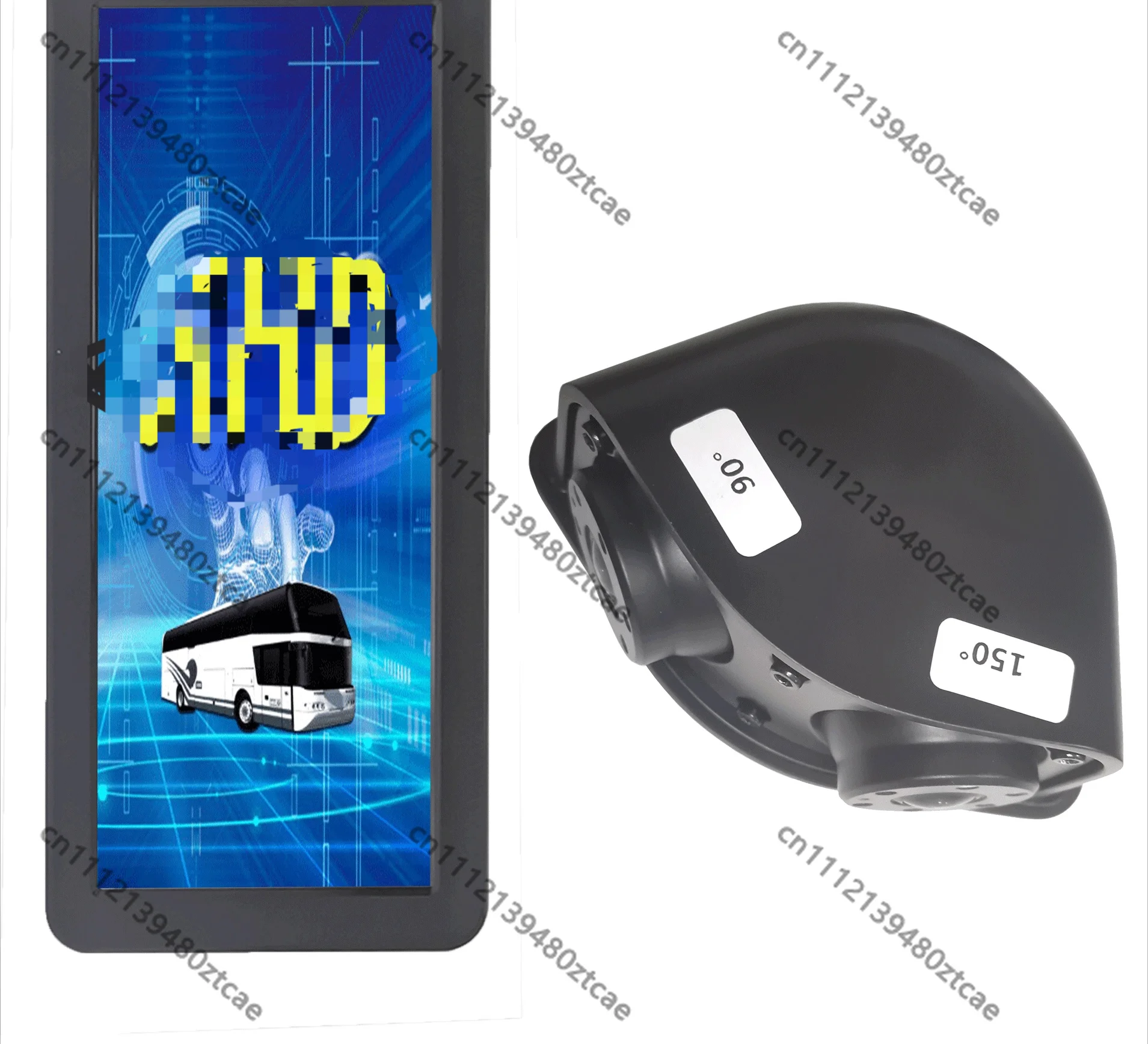 Bus Electronic Display Rearview Mirror, AHD 1080P HD Wide Dynamic Anti-Glare A Pillar for Coach Business Travel Van