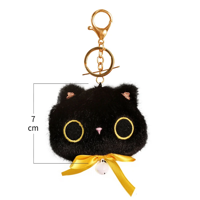 New Cartoon Cute Little Panda Head Plush Coin Purse Ins Closed Eyes Cat Plush Coin Purse Headphone Bag Backpack Pendant