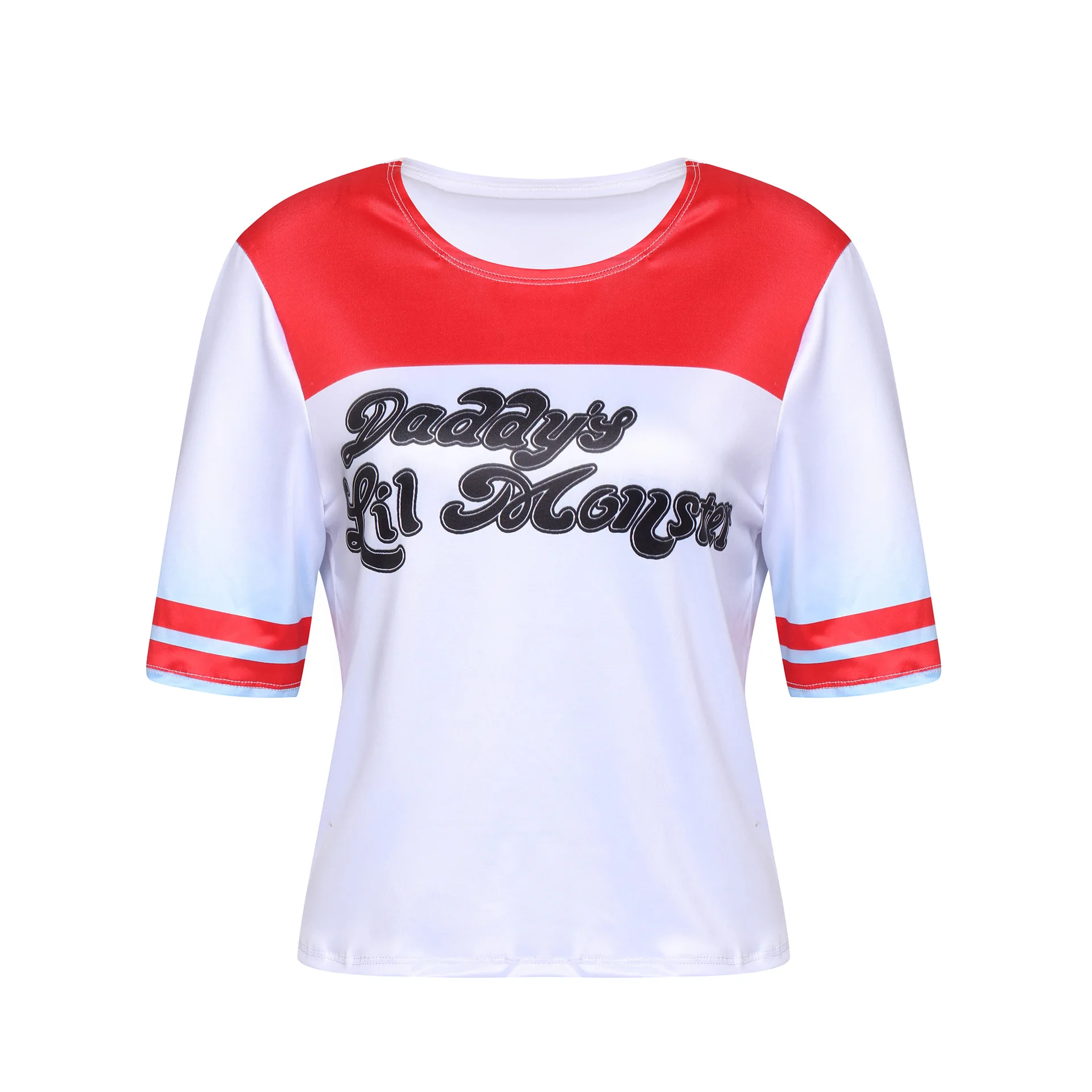 Halloween Kids Adult Cosplay Costume Quinn Squad Harley Monster T-shirt Pants Accessories Full Set