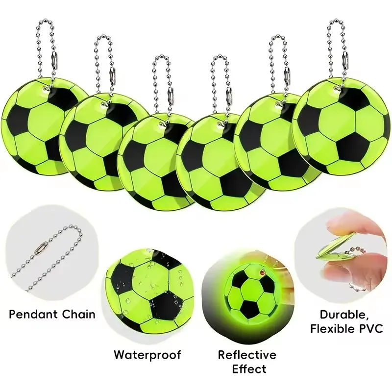Picture 3: Football Shaped Reflective Pendant Double-sided Luminous Reflective Creative Keychain