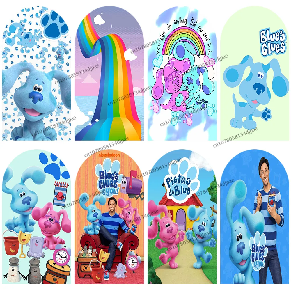 Arc d'études bleues, décoration de photographie, fête prénatale, fête d'anniversaire pour enfants, chien bleu, bannière éducative de la petite enfance