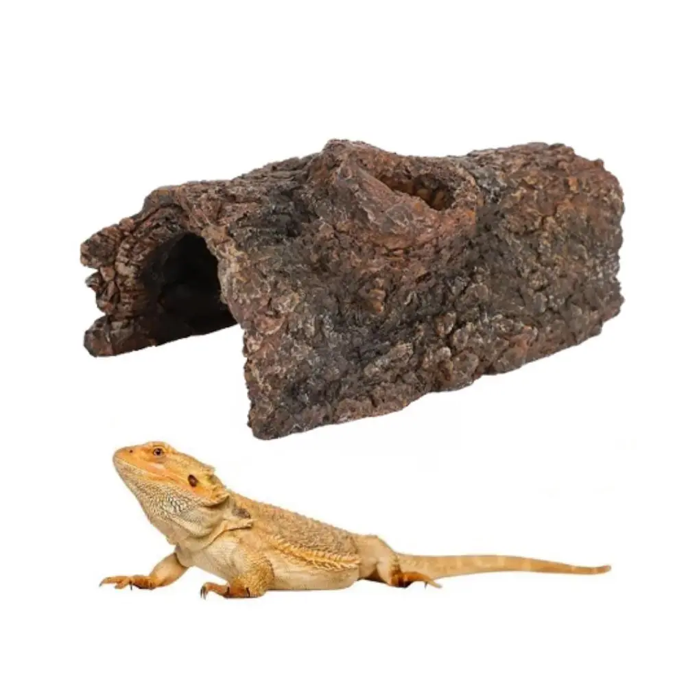 Resin Reptile Hide Cave Reptiles Avoiding Caves Simulation Tree Bark Habitat Aquarium Landscaping Terrarium Decoration