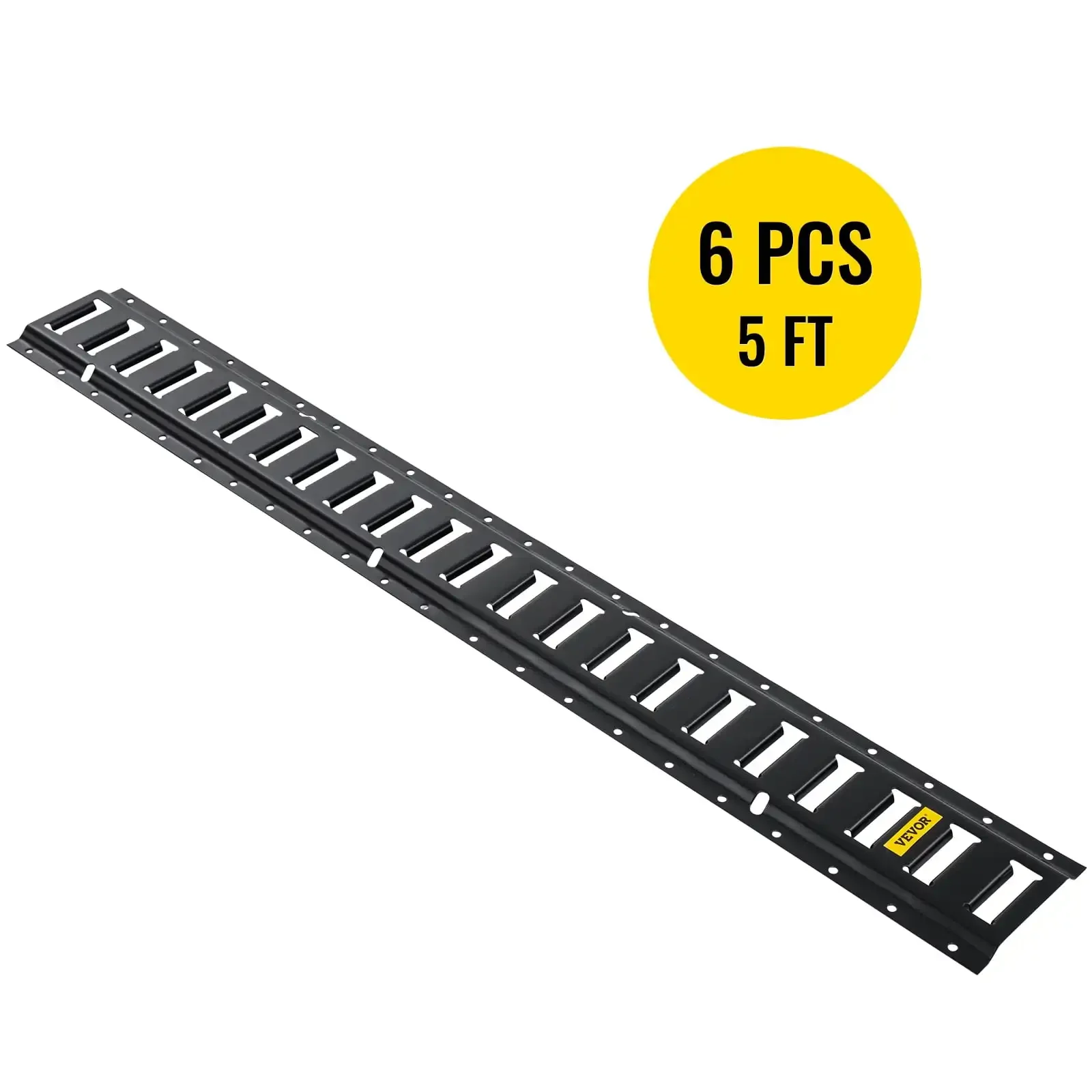 E-Track Tie-Down Rail, 6Pcs 5-ft Steel Rails w/ Standard 1