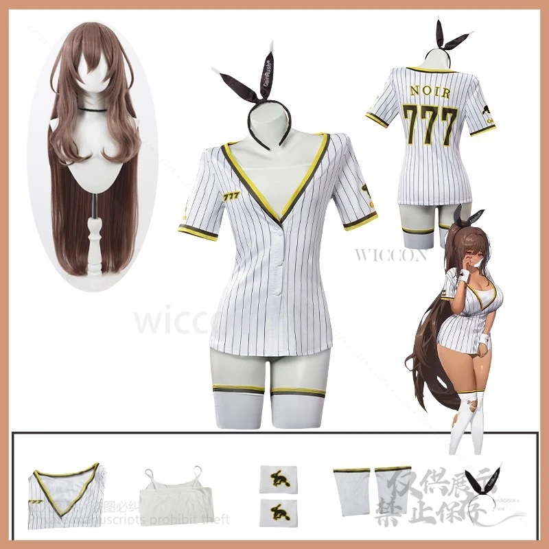 

Game NIKKE Goddess of Victory Noir Cosplay Costume Sexy Rabbit Sport Suit S-3XL Baseball Headwear Socks Wig Halloween Customized