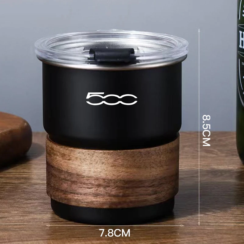 304 Car Stainless Steel Coffee Mug with Lid Anti-Scald Drinks Cup For FIAT 500 Grande Stilo Freemont Punto Astra Bravo 500X Tipo