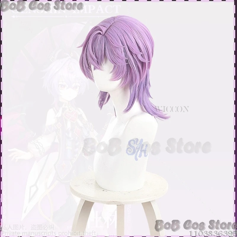 Game Genshin Impact Cosplay Durin Costume Long Purple Gradient Wigs Heat Resistant Synthetic Halloween Party Carnival Outfit Cos