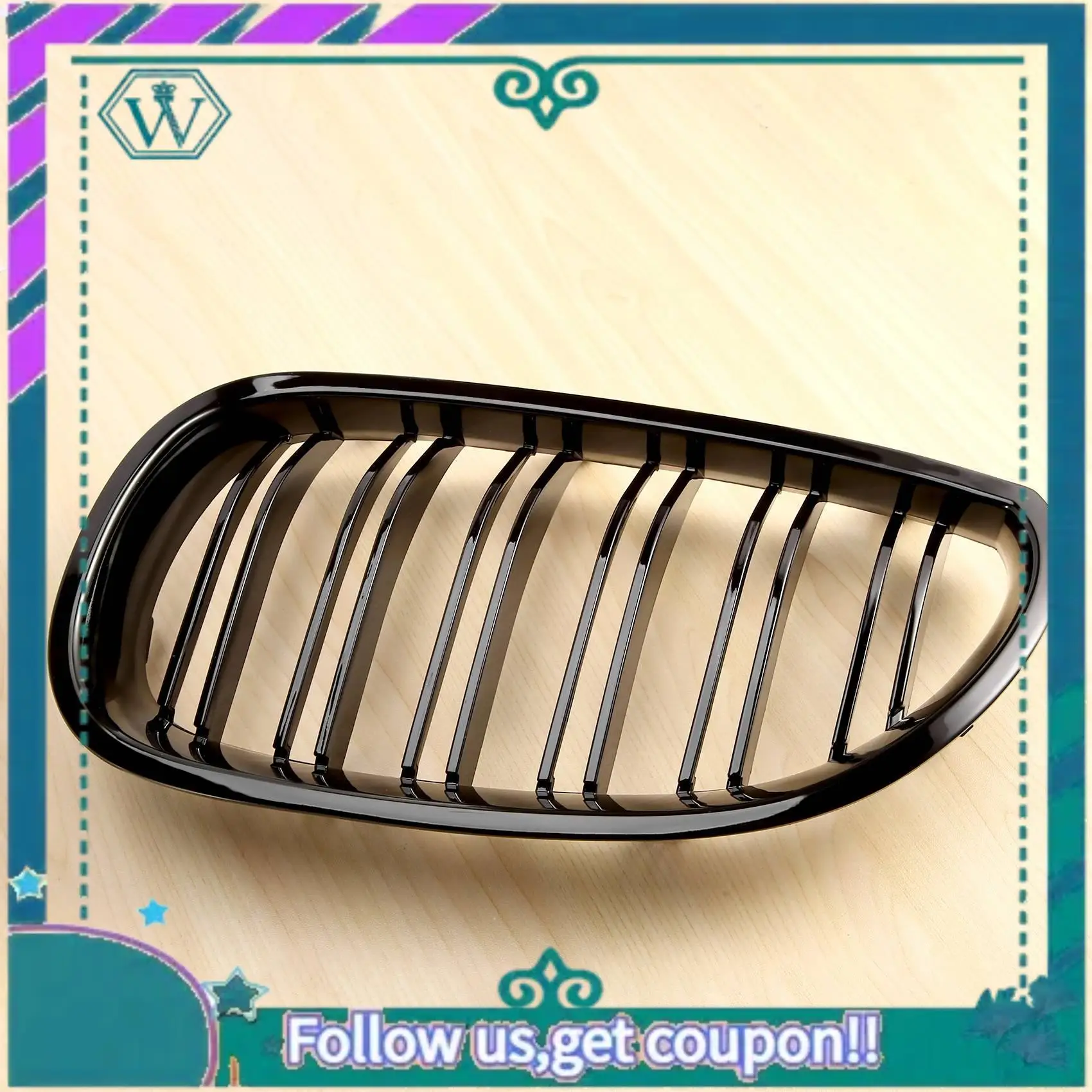 

AA92-Gloss Black Car Front Kidney Grille Grill For BMW 5 Series E60 E61 M5 520I 535I 550I 2003-2010 Sedan