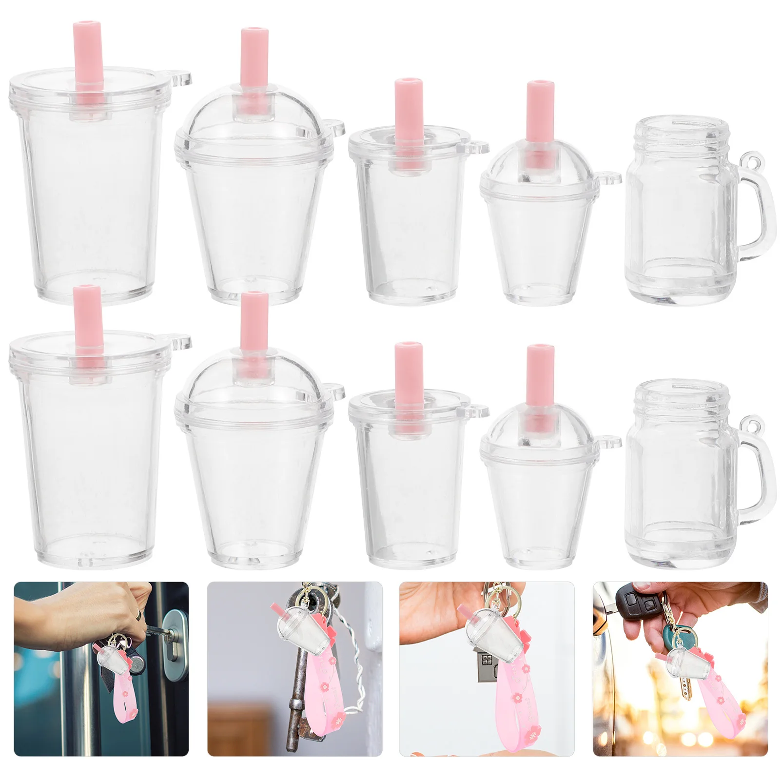 50 Uds. De dijes de taza DIY, Mini accesorios colgantes para llavero, collar, pulsera, decoración artesanal, abalorio de taza DIY