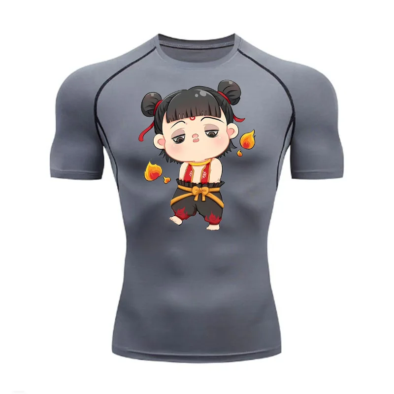 

Unisex cartoon 3D printed round-neck sports casual quick-drying T-shirt