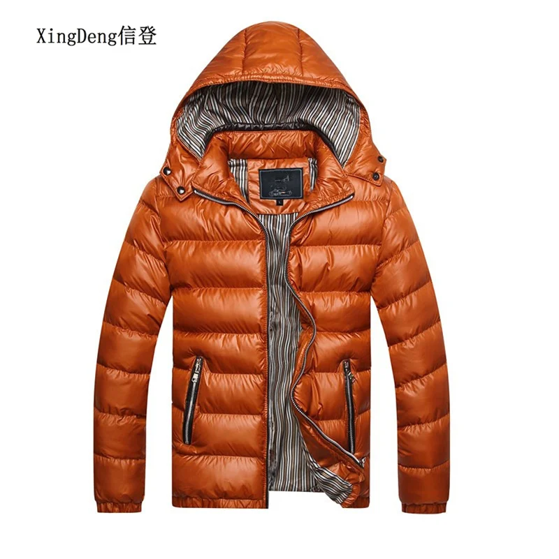 Winter fashion warm Jackets Men Hat Detachable top Coat Cotton Outwear Coats Hooded Collar Slim Clothes Thick Parkas