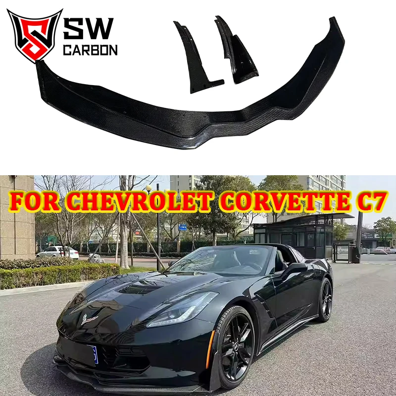 For Chevrolet Corvette C7 front lip carbon fiber car front bumper splitter diffuser body kit