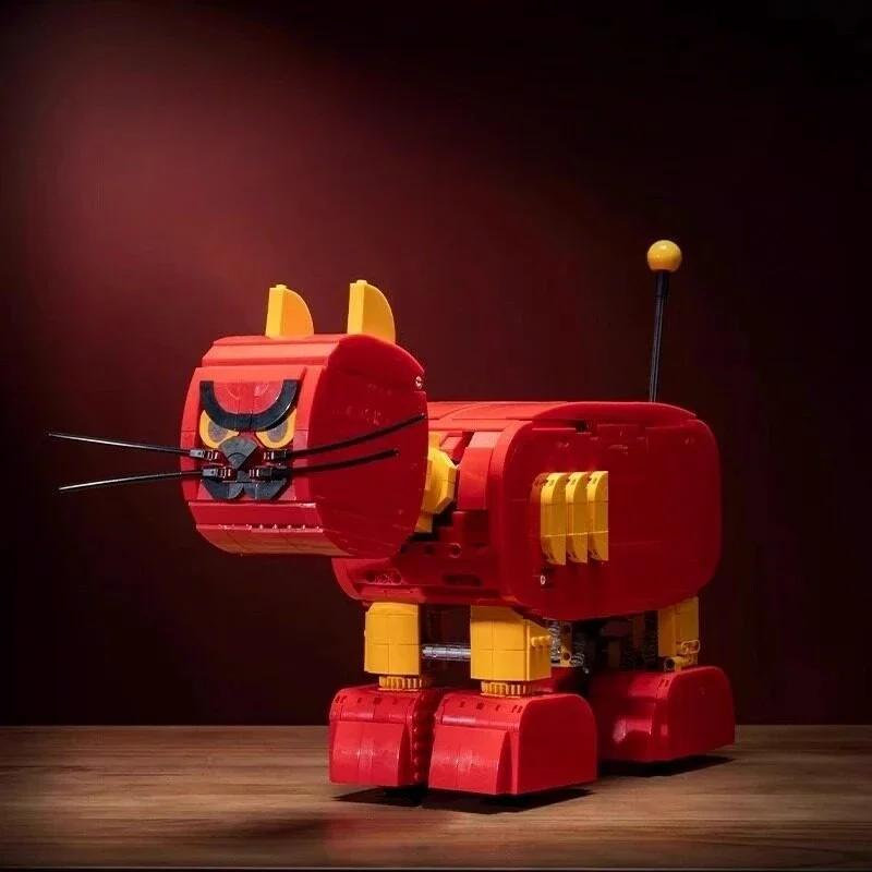 Remote control robot cat large intelligent programming mechanical dog children assemble building block model boy