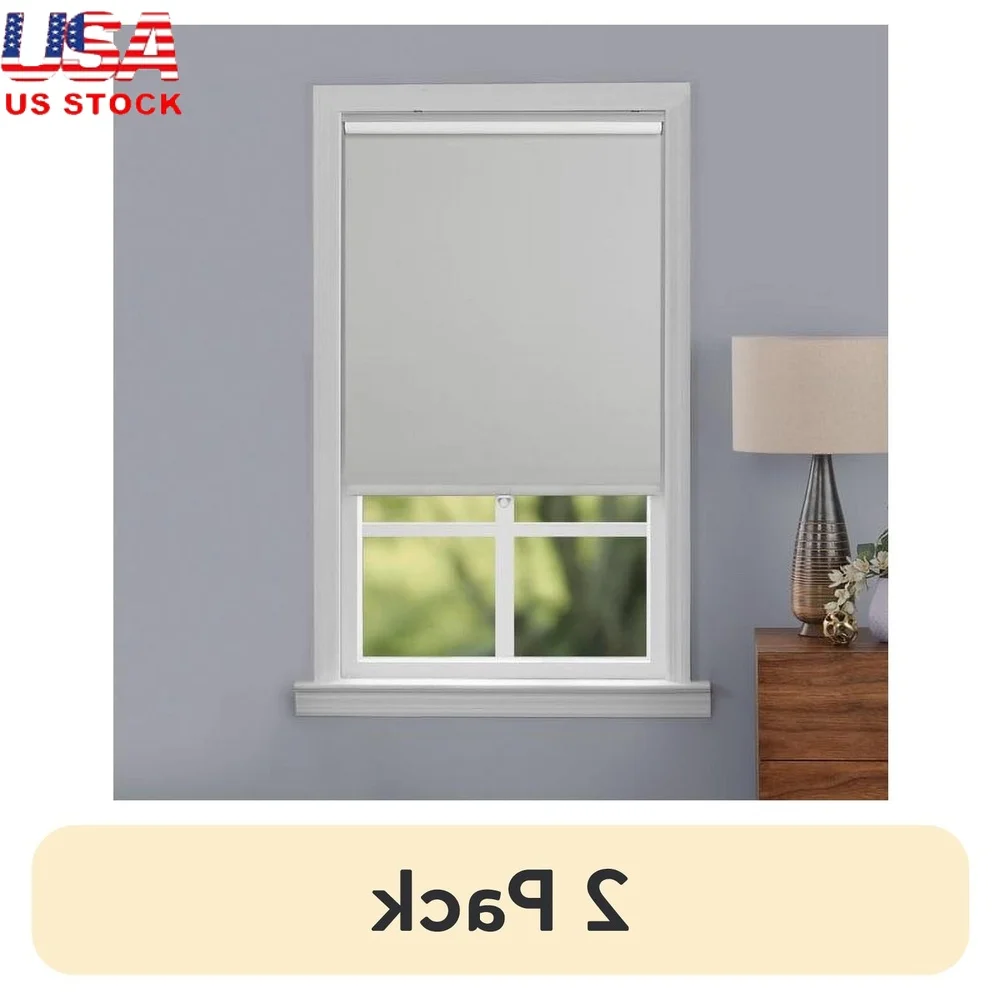 

2 упаковки, затемняющие роликовые шторы с медленным высвобождением, управление освещением, конфиденциальность, обработка окон, оборудование в комплекте, 36x72 дюйма, домашний офис