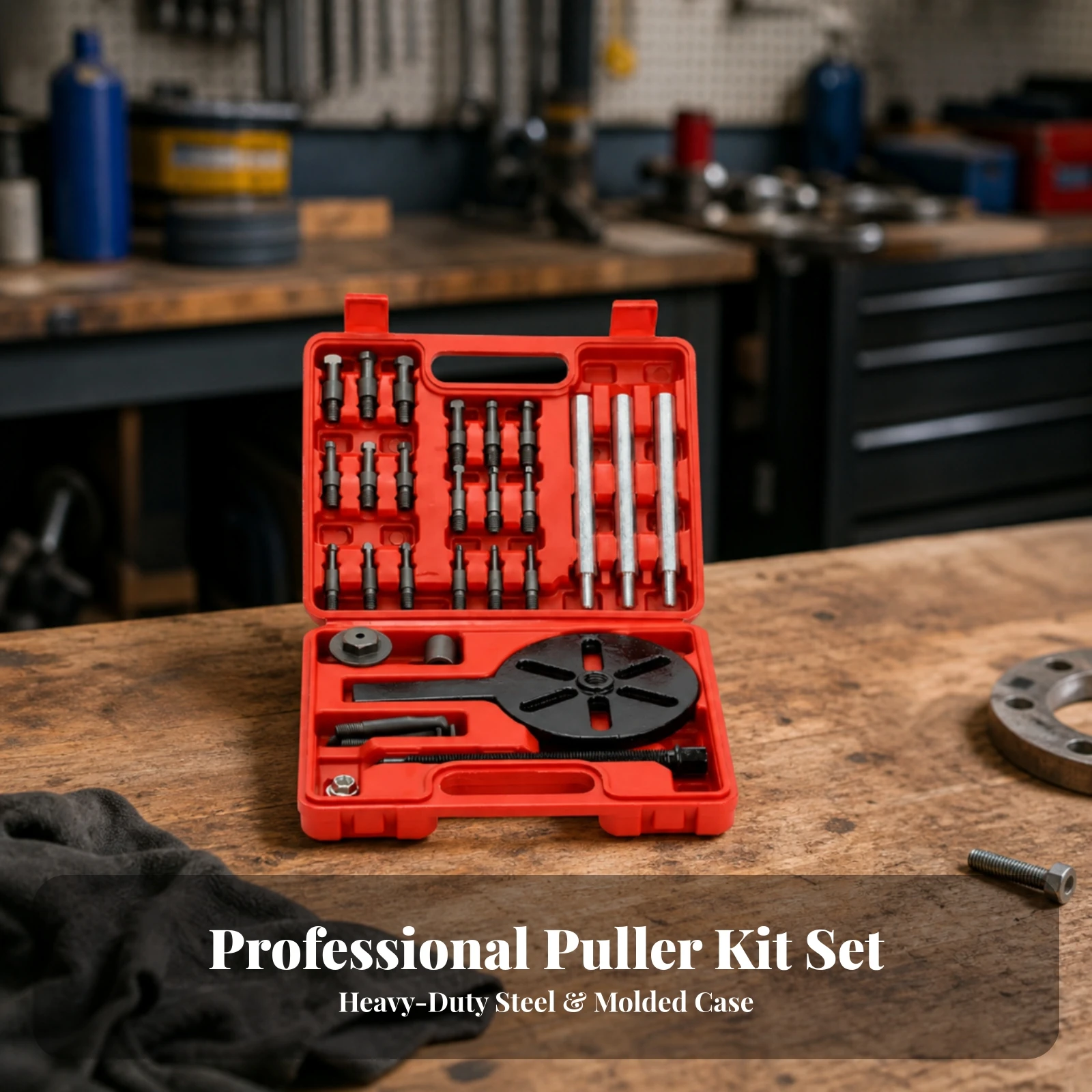 Bearing Puller Kit with Case Professional Bearing Puller with Storage Case Corrosion-Resistant Portable for Mechanics, Garage