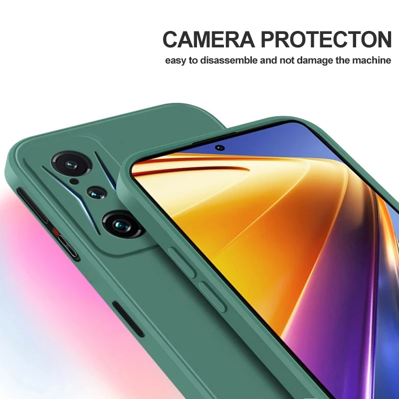 Poco F4 GT Poco F 4 GT PocoF4 GT Case Luxury Square Liquid Silicone Phone Case For Xiaomi Poco F4 GT Poco F 4 GT PocoF4 GT Cover