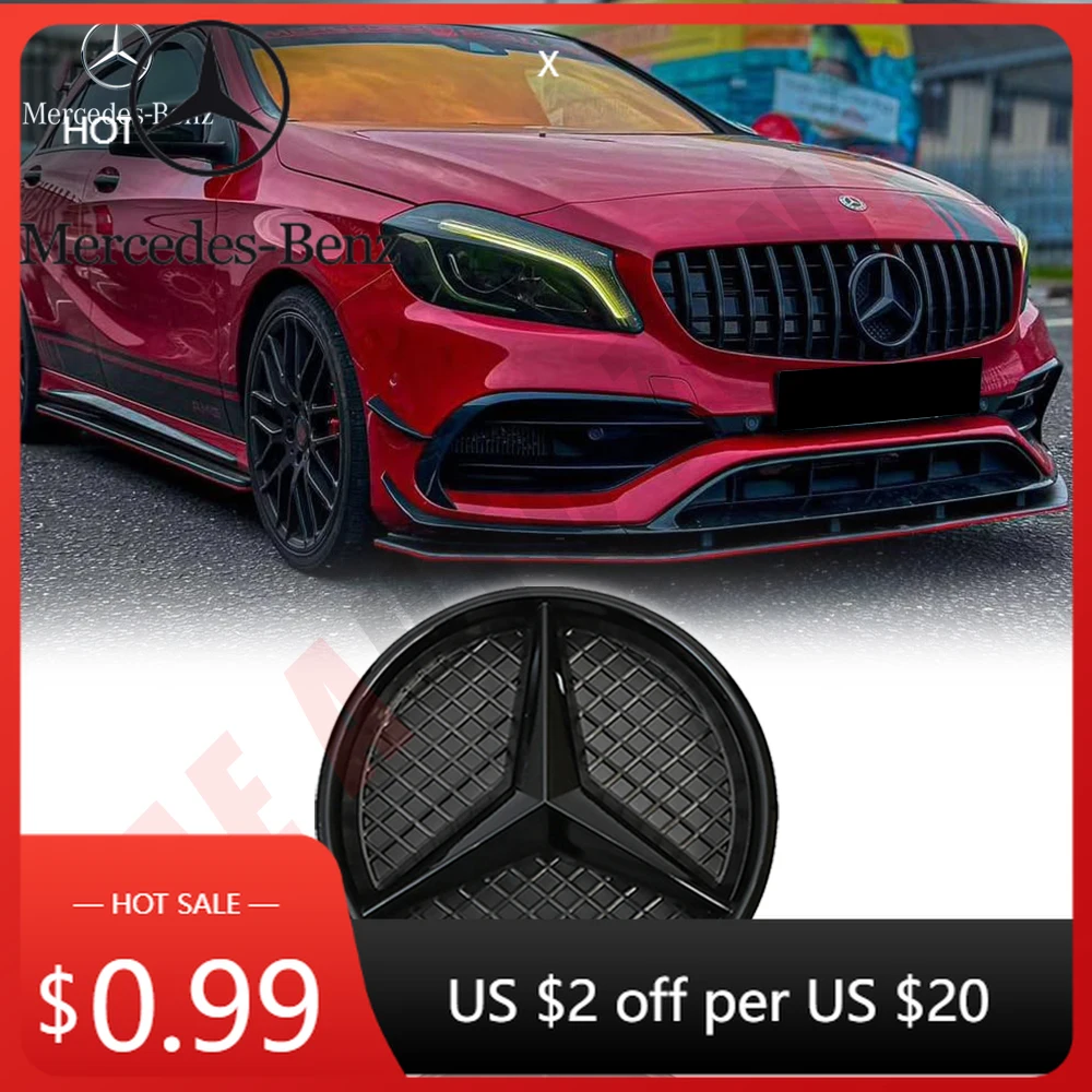 

Hot Glossy Black OE Style Car Front Grille Star Emblem Logo For Mercedes Benz W176 W246 W205 W212 W207 W217 W251 R2 Car Sticker