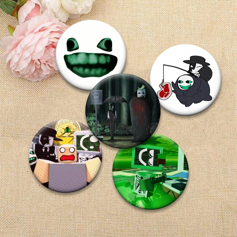 Round Badge Killers Pursuer,Badware,Artful Exquisite Pins for Backpack Accessories Funny Cartoon Brooches Jewelry Gifts Decor