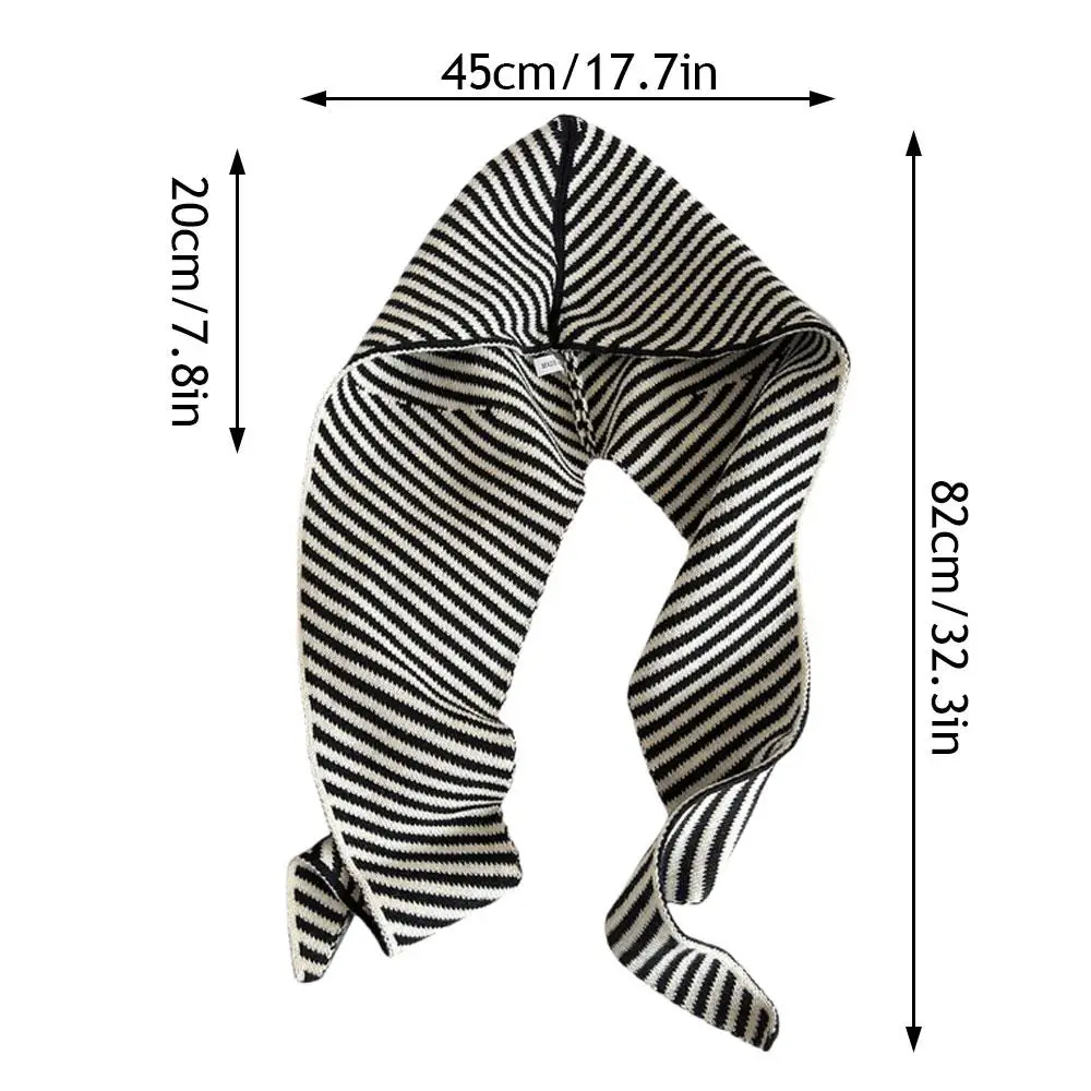 الثلاثي للجنسين الخريف الشتاء عقال منديل مخطط الكورية قطعة واحدة تنوعا قبعة وشاح الزخرفية متماسكة في الهواء الطلق التفاف #6