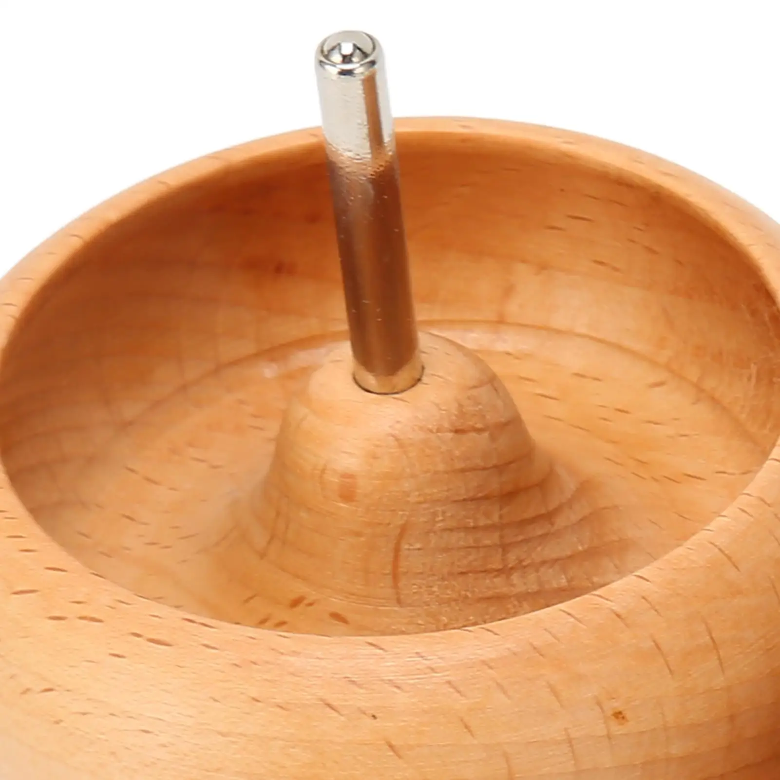 Polished Wood Bead Spinner Bowl with Metal Shaft & Oval Base - Stable Bead Maker for DIY for jewelry Crafting