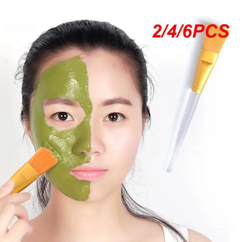 2/4/6PCS Facial Mask Brush Professional Waterproof Durable Fiber Makeup Brushes Beauty Facial Foundation Smear Mask Tools