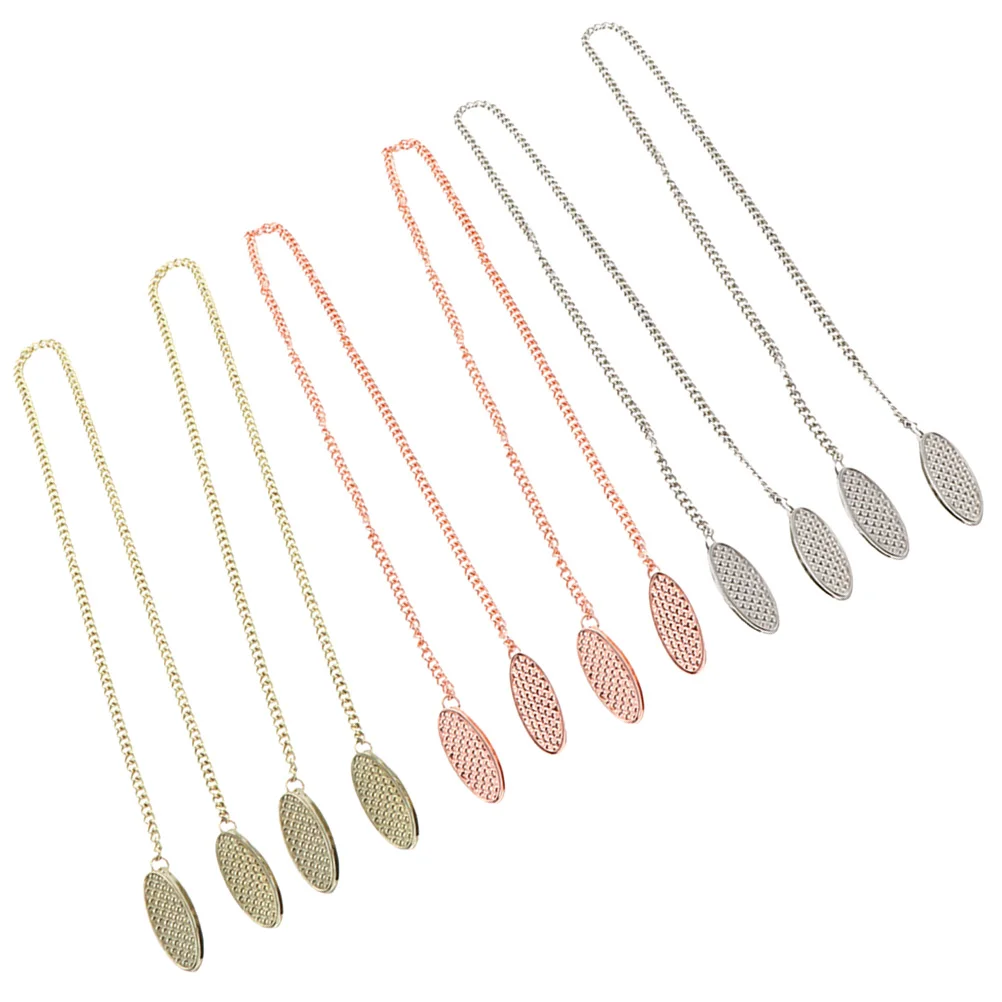 

6pcs Clips Metal Chain Zinc Alloy Multifunction Bib Holders Portable Napkin Holder Clips For Home Clinic Outdoor Towel Apron