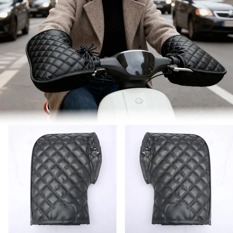 

Electric Scooter Handlebar Cover Winter Warm Motorcycle Gloves Waterproof & Windproof Thick Cotton Durable for Outdoor Riding