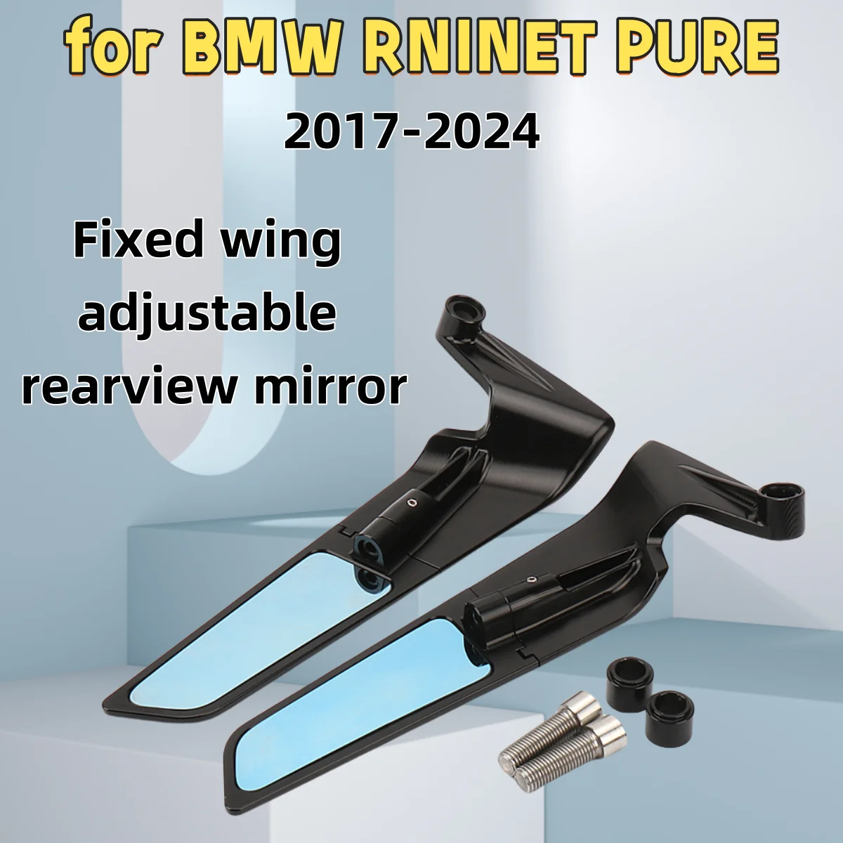 Para BMW RNINET PURE 2024 nuevos accesorios de motocicleta modificado coche de calle espejo retrovisor de ala fija giratorio universal