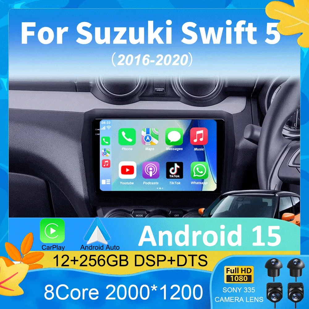 Android 15 Carplay Auto 2K Screen Multimedia Player Car Radio For Suzuki Swift 2016 - 2020 Autoradio GPS Stereo 2din Head Unit