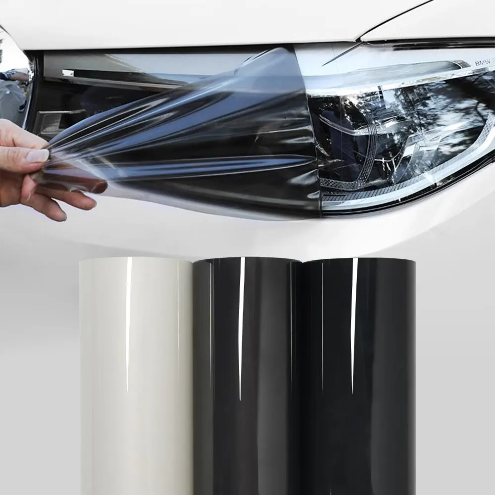 بولي TPU المصباح الخلفي طبقة رقيقة واقية لمعان ضوء شفاف/أسود داكن التفاف غطاء الفيلم احباط ملصق فيلم مدرع للسيارات #1