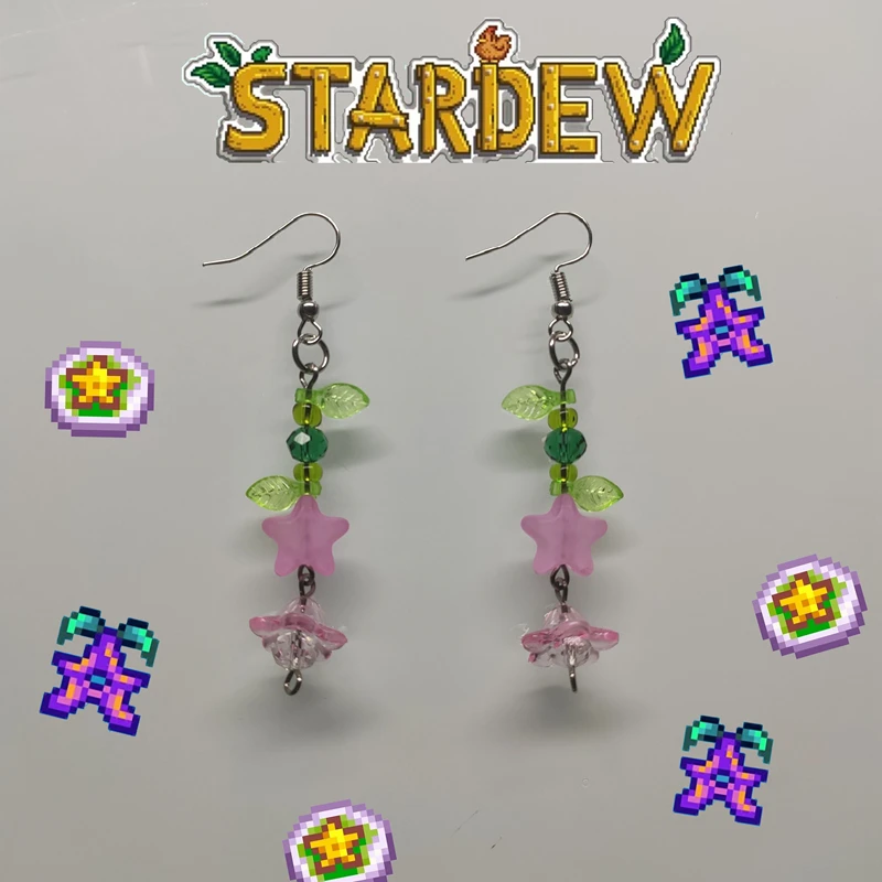 Pixel Game Stardew Valley Stardrop Inspire Earrings Handmade Jewelry Gamer Collect Party Gifts Friends Gifts