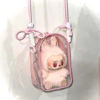 For CRYBABY 15cm labubu protective cover cotton doll walking baby bag transparent dust storage bag