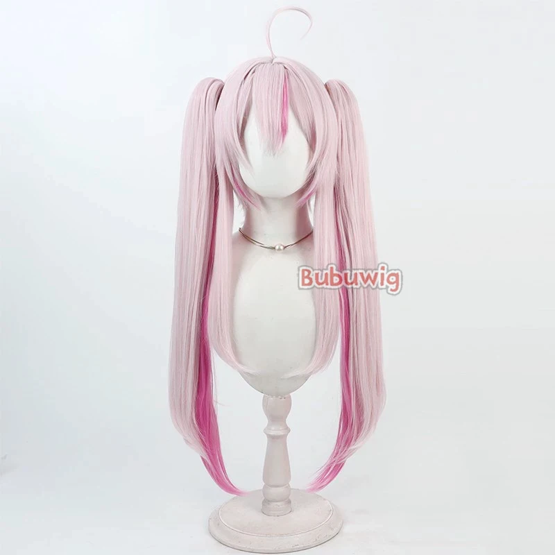 Bubuwig Kunsthaar Na Sera Cosplay Perücken Virtual YouTuber Na Sera 80 cm lange rosa gemischte heiße rosa Pferdeschwanzperücke hitzebeständig