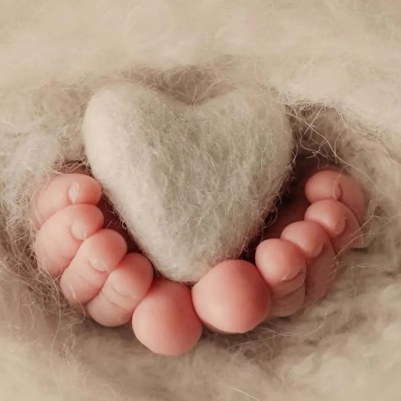 Love Heart Newborn Photography Props,knitted heart Wool Shape Photo Props, For Baby Girls Infant Shoot Photo Studio Accessories