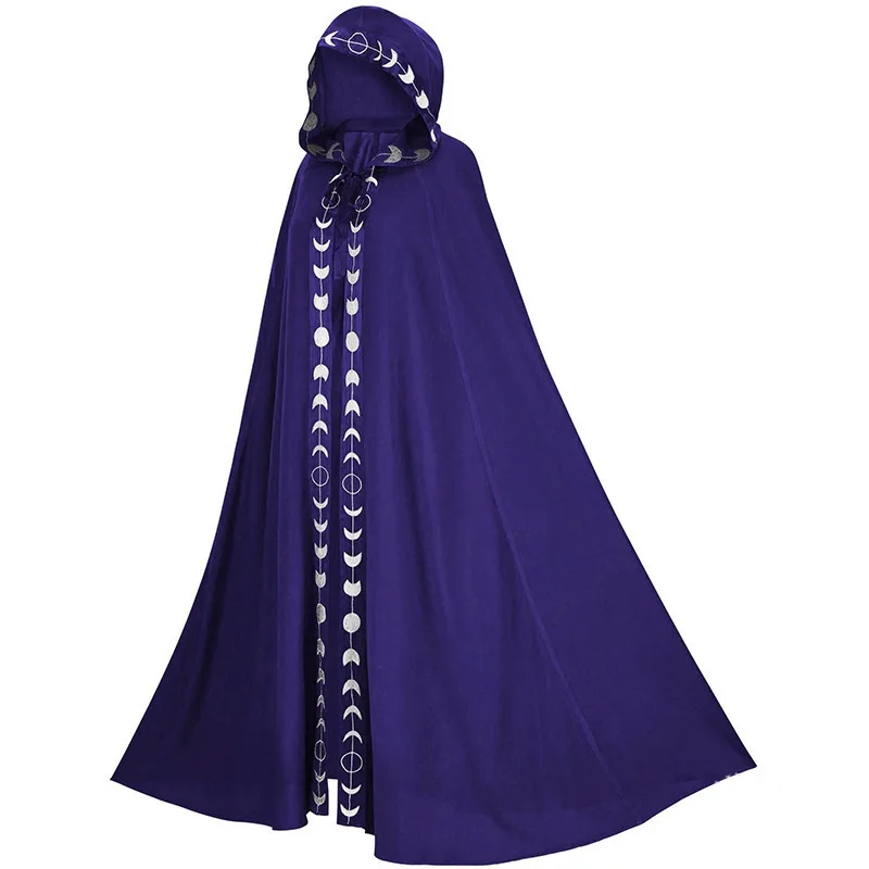 Hooded Renaissance Print Cloak Five Colors Halloween Cosplay Costume Large Size Ethnic Stage Women's Fashion Spring New Arrival