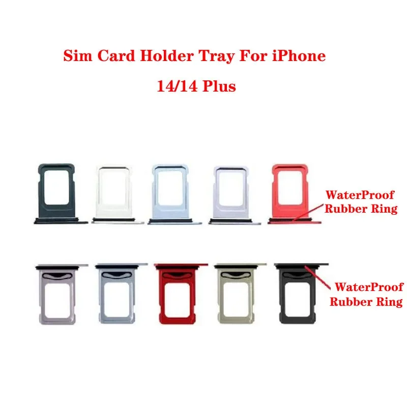 

For iPhone 14 14plus single dual SIM card socket holder slot reader adapter with waterproof rubber ring