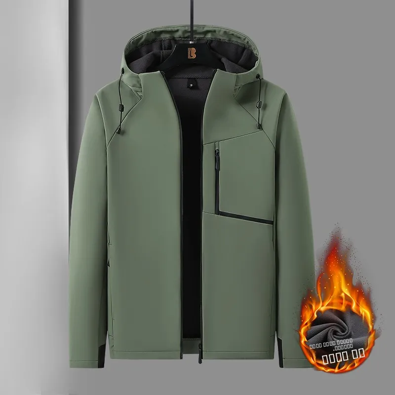 

Мужская осенне-зимняя утепленная куртка для активного отдыха, ветрозащитная, водонепроницаемая, софтшелл, с интегрированной капюшоном, для путешествий