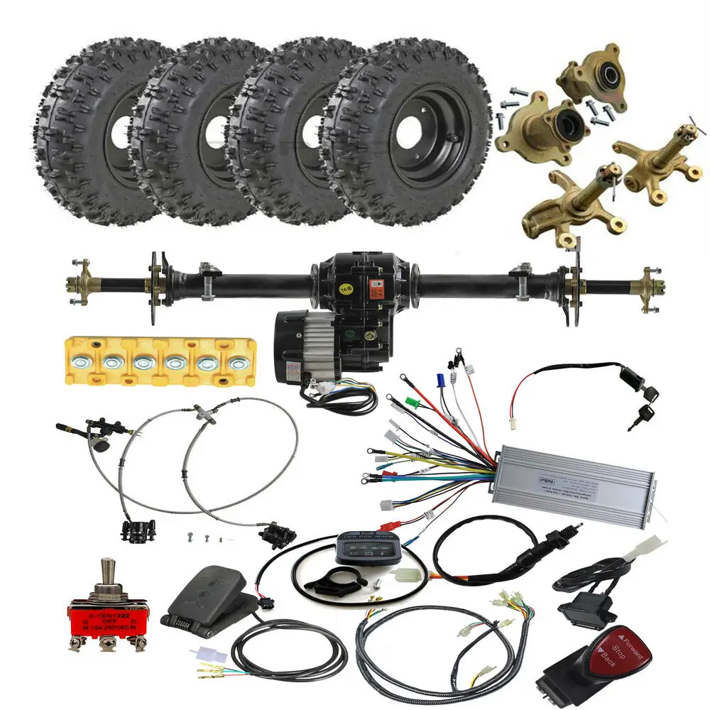 

TDPRO 860mm Go Kart Rear Axle Kit Differential 48V 1000W Motor + 6" Wheels