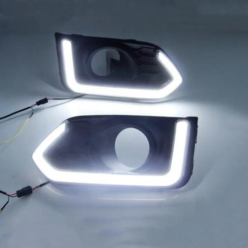 قابل للاستخدام لسيارة Honda City Audi إصدار النهار الجري التوصيل والتشغيل LED أصفر وأبيض بدوره إشارة أضواء النهار الجري