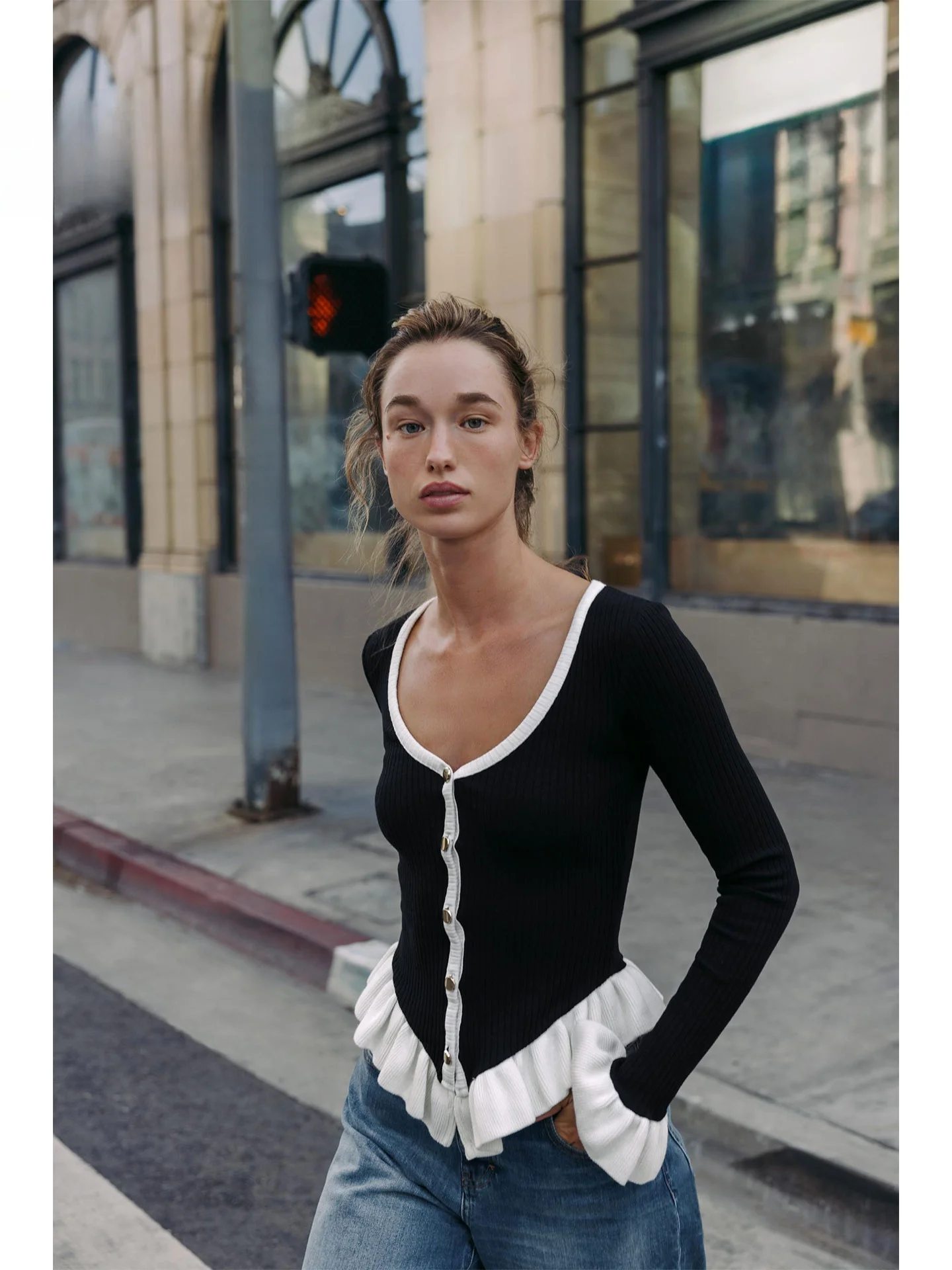 

ZAPRHA 2022, осенняя новинка, женская длинная свеча V-Ne Jaet, утягивающая декоративная многослойная дизайнерская повседневная модная верхняя одежда