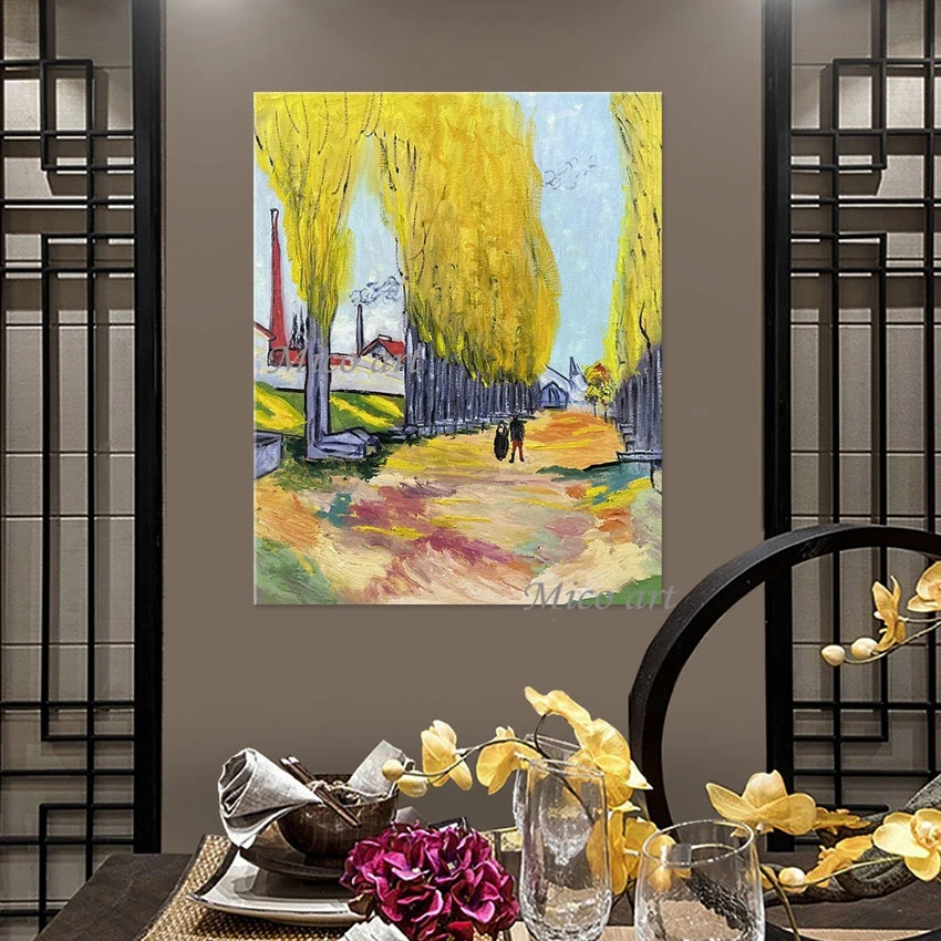 

Coffee Shop Art Decoration Frameless Abstract Figure Oil Paintings Wall Hangings Modern Landscape Acrylic Textured Picture