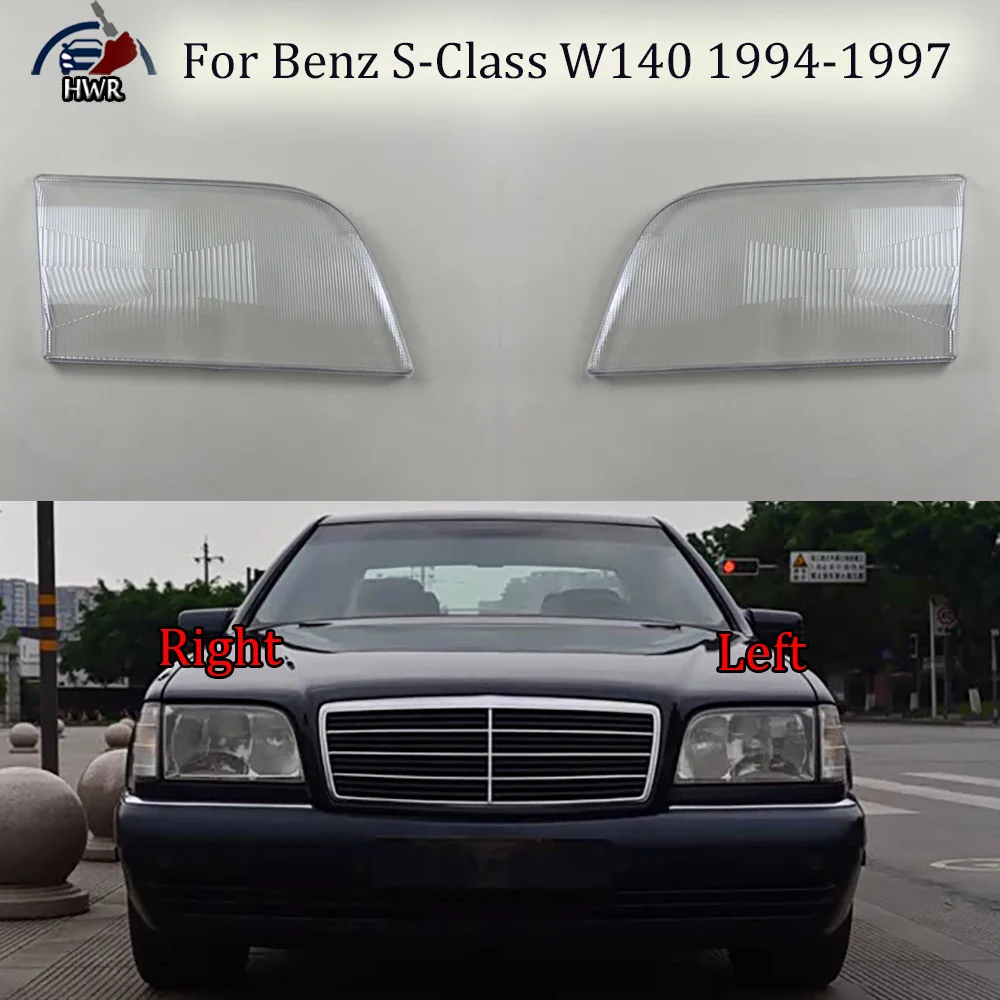 

For Benz S-Class W140 1994 1995 1996 1997 Front Headlamp Cover Transparent Lampshade Headlight Shell Lamp Shade Plexiglass