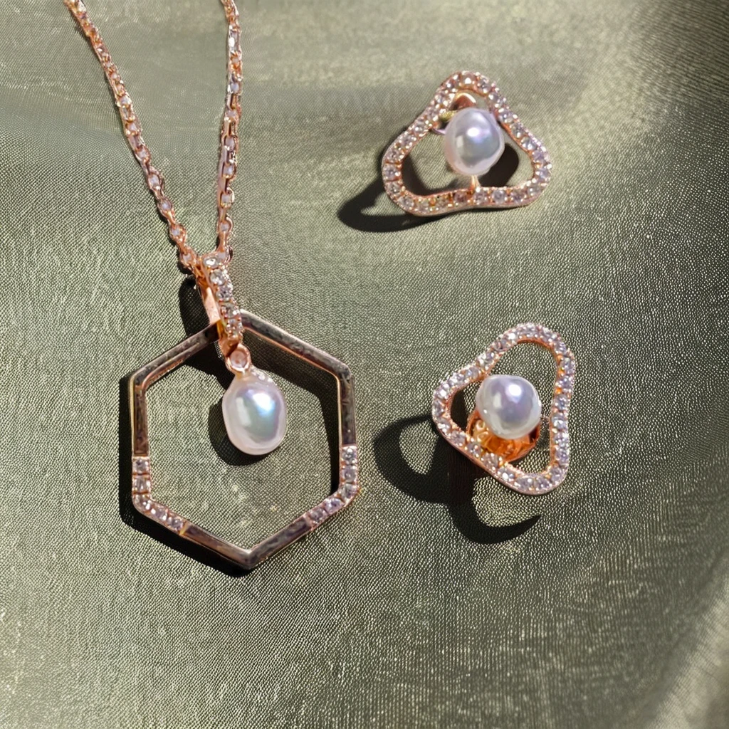 

Ожерелье высокого качества на заказ, серьги с треугольным жемчугом, комплект ювелирных изделий, золото 18 карат, стерлинговое серебро 925 пробы, полный бриллиант, комплект ювелирных украшений из Дубая