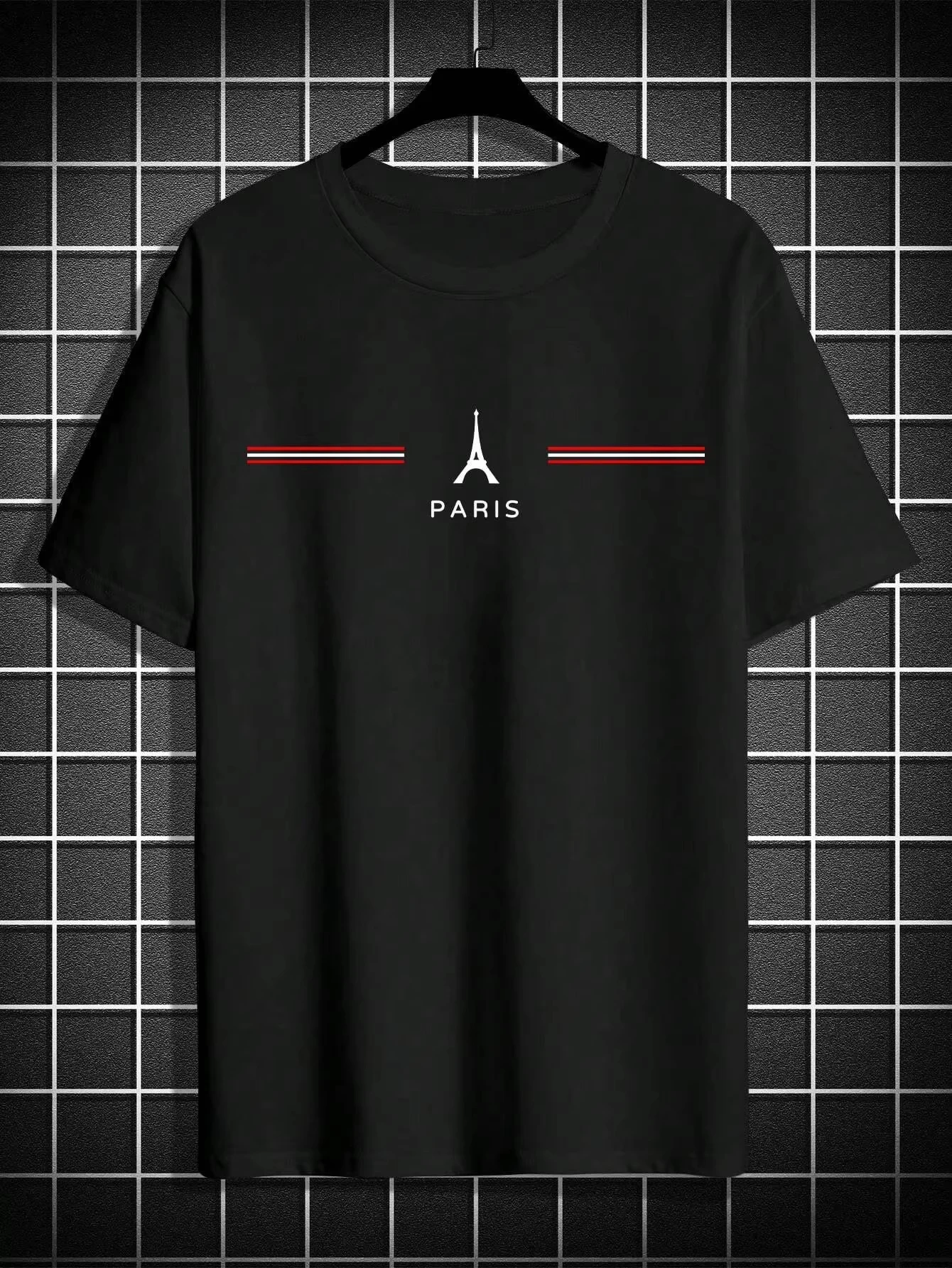 

Paris Men's T Shirt French Style Eiffel Tower Graphic Tee Short Sleeve Harajuku Street T-Shirt Summer Casual T Shirts Men Women