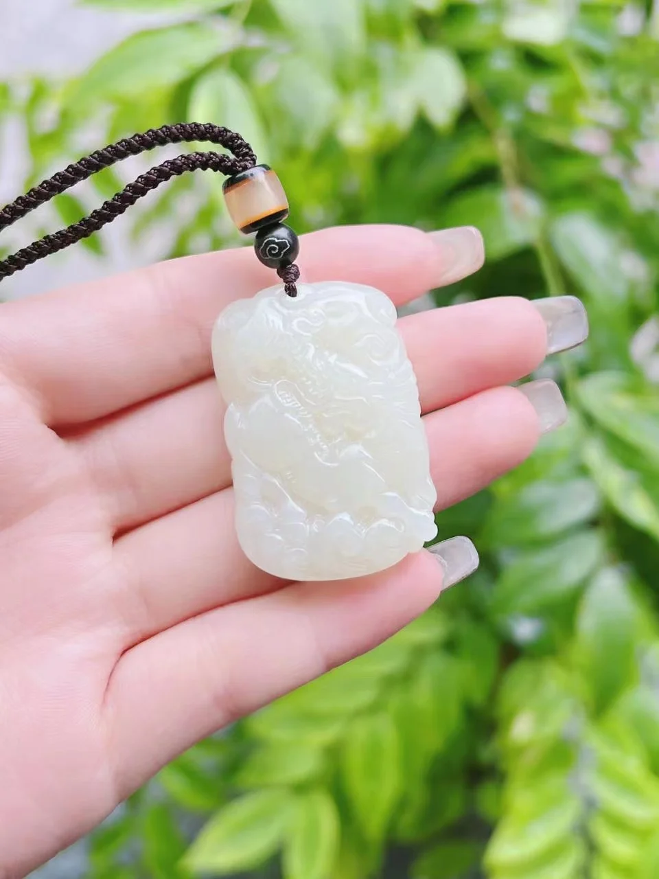 

New Exquisite Hetian Jade Unicorn Pendant Jewelry 8192#