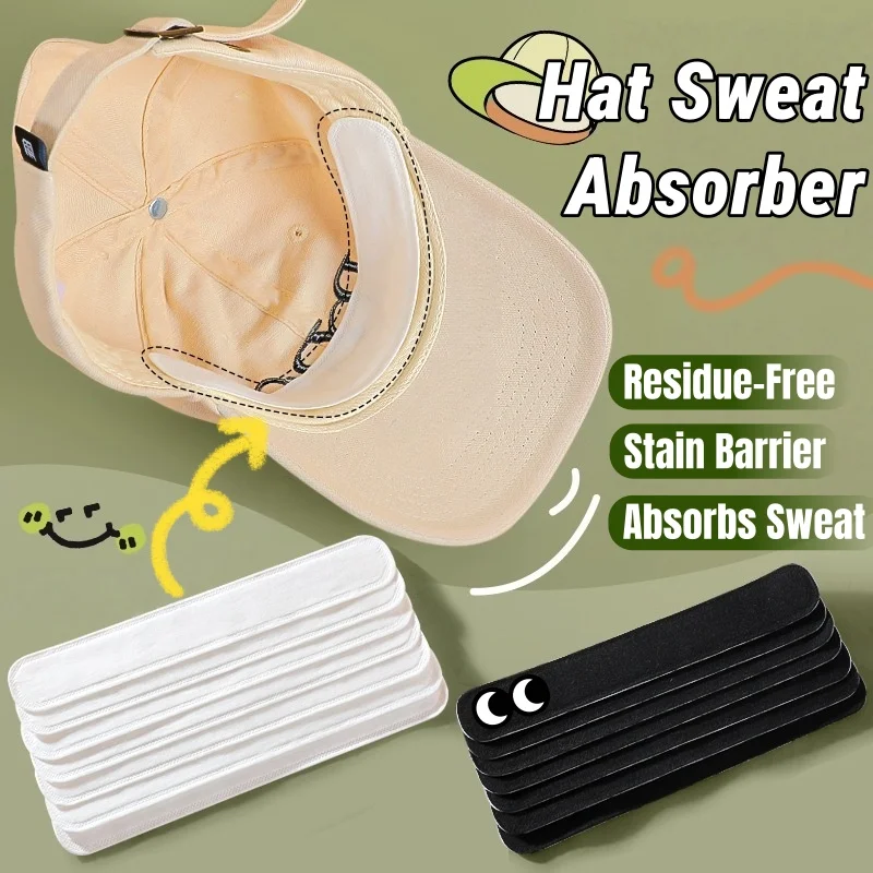 10-100Pcs Invisible Hat Sweat Absorber Stickers Disposable Anti-dirty Strips Pads Tape for Collar/Cap Outdoor Travel Essentials