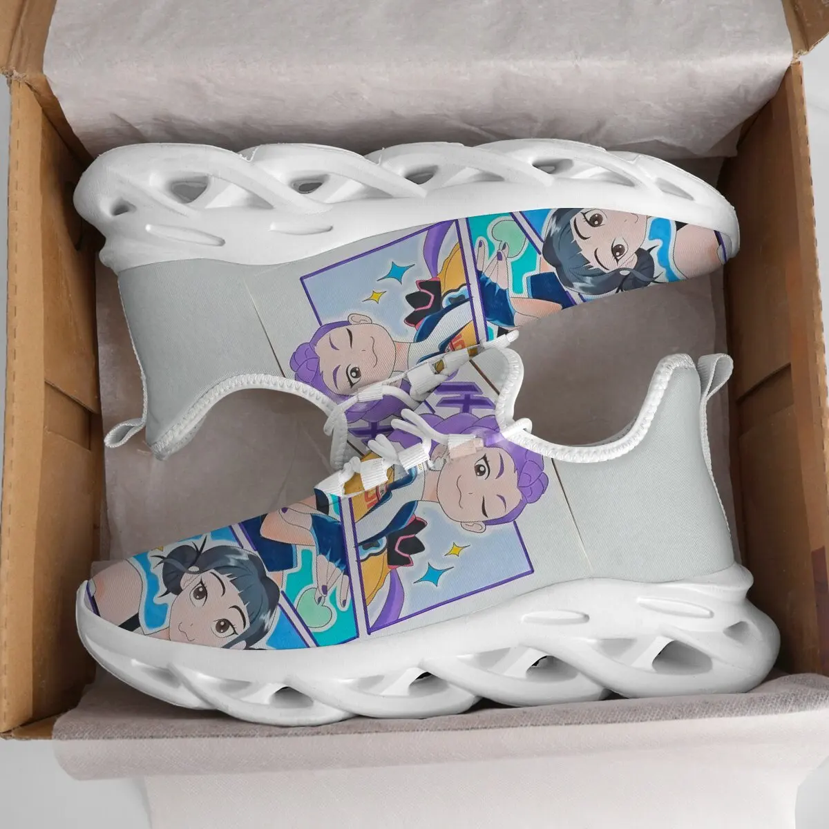 

Kids Shoes Anime Girl Character Print Running Sneakers Platform Sneakers Fashion Women Kateboarding 3D Graffiti Casual Shoes